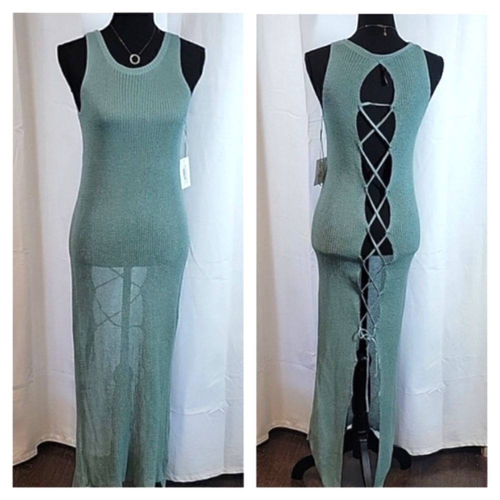 Sexy Knit Tie-upโOpen Back Cover-upโDress